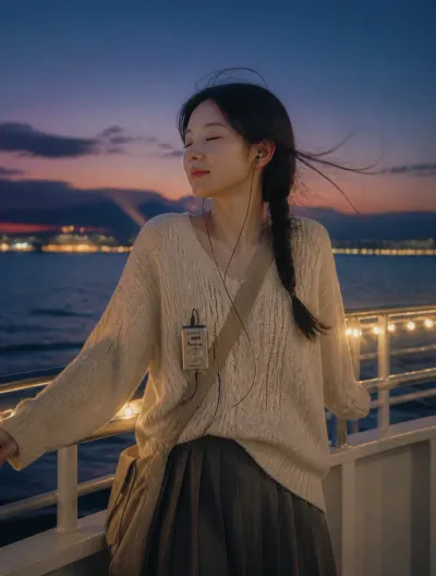 Ghibli-esque Dusk Ferry Scene #realistic #ghibli #twilight