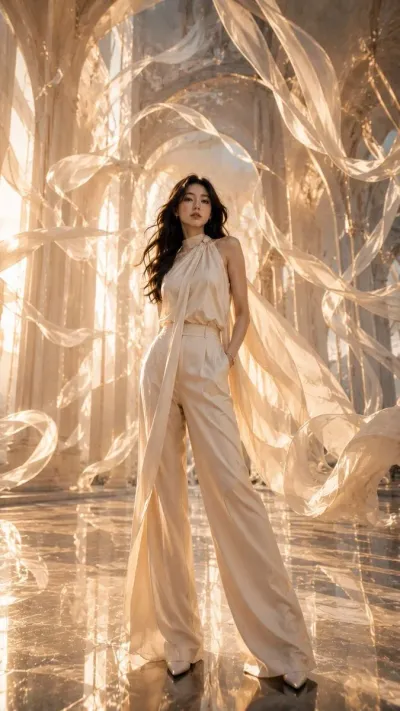 Floating Silk Cathedral Haute Couture Editorial #fashion #cinematic