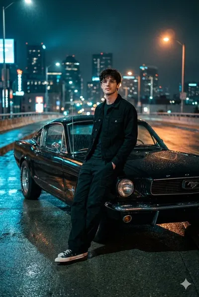 Midnight Overpass Mustang Cool #streetculture #retro