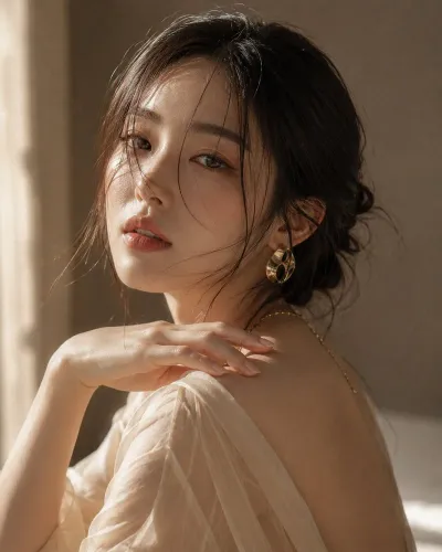 Elegant Korean Beauty in Golden Hour Editorial #luxury #fashion