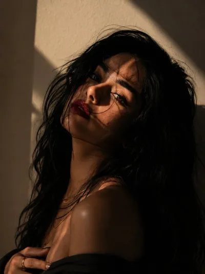 Golden Light Close-Up with Mysterious Gaze #editorial #fashion