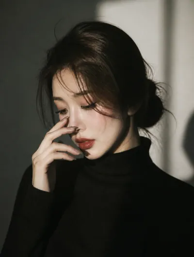 Minimalist Cold Beauty in Black Turtleneck #minimalist #cinematic