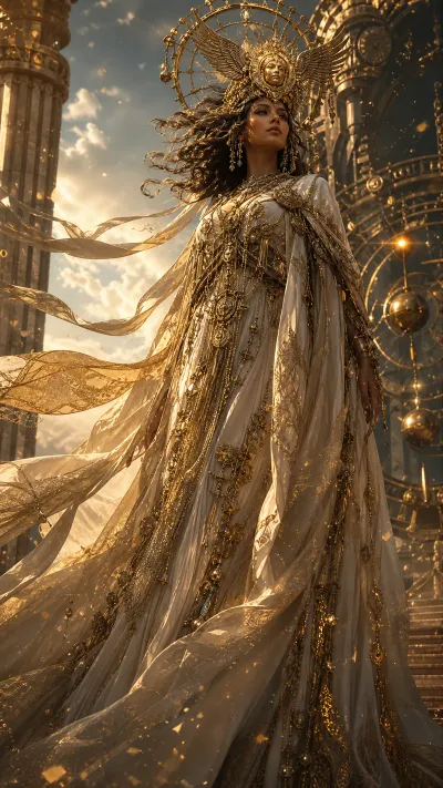 Regal Mesopotamian Steampunk Empress #fantasy #cinematic