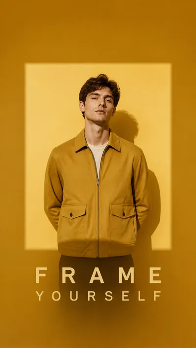 Young Male Model in Mustard Jacket with Square Light #fashion #contemporary